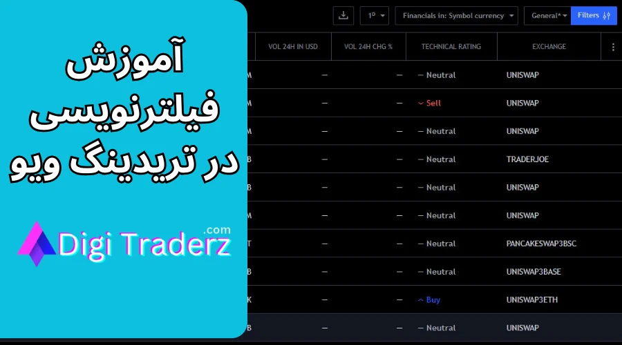 آموزش فیلتر نویسی در تریدینگ ویو  ⭐فیلترنویسی تریدینگ ویو (Screener)