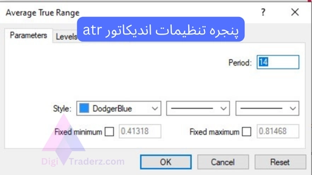 تنظیمات اندیکاتور atr