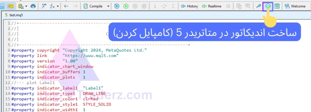 ساخت اندیکاتور در متاتریدر 5 (کامپایل)