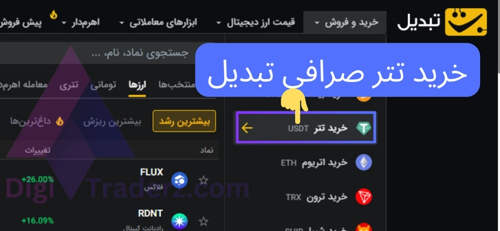 خرید تتر صرافی تبدیل