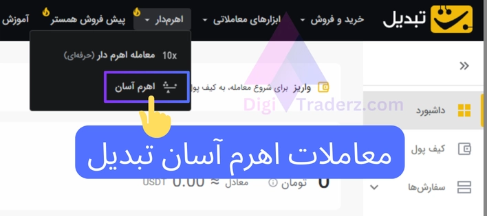 معاملات اهرم آسان تبدیل