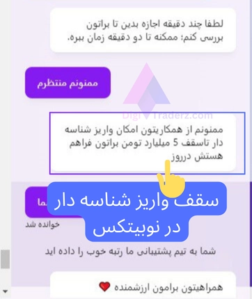 سقف واریز شناسه دار نوبیتکس